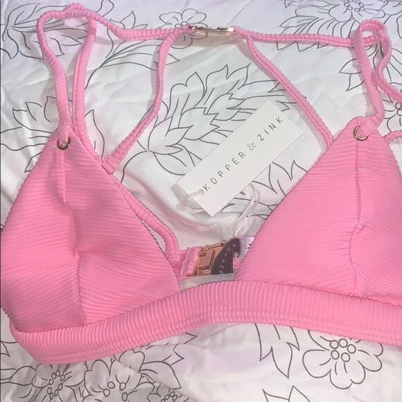 REVOLVE Kopper & Zink Luca Bikini Top Pink Small - Picture 5 of 12